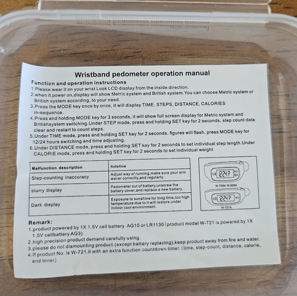 Wristband Pedometer | Blue | Tech Data | New- Never Used | Health | Wellness - Picture 6 of 7